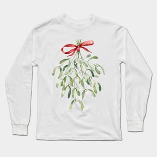 Mistletoe Christmas art. Long Sleeve T-Shirt